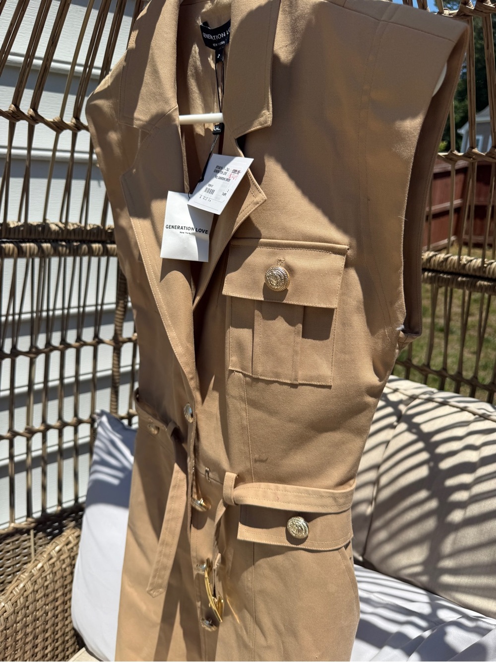 Generation Love Tan Utility Mini Dress - Picture 3 of 6